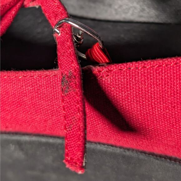 Demonia Click 08 T Strap Platform Sandals Shoes Red Canvas Women's Fits 7.5 - Picture 7 of 10